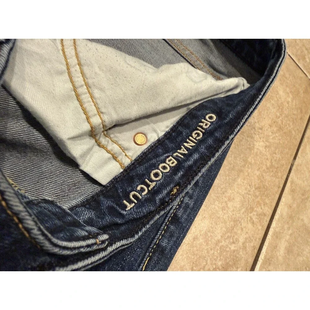 American Eagle Jeans Mens 36x34 Original Bootcut Airflex Blue Denim Whiskers